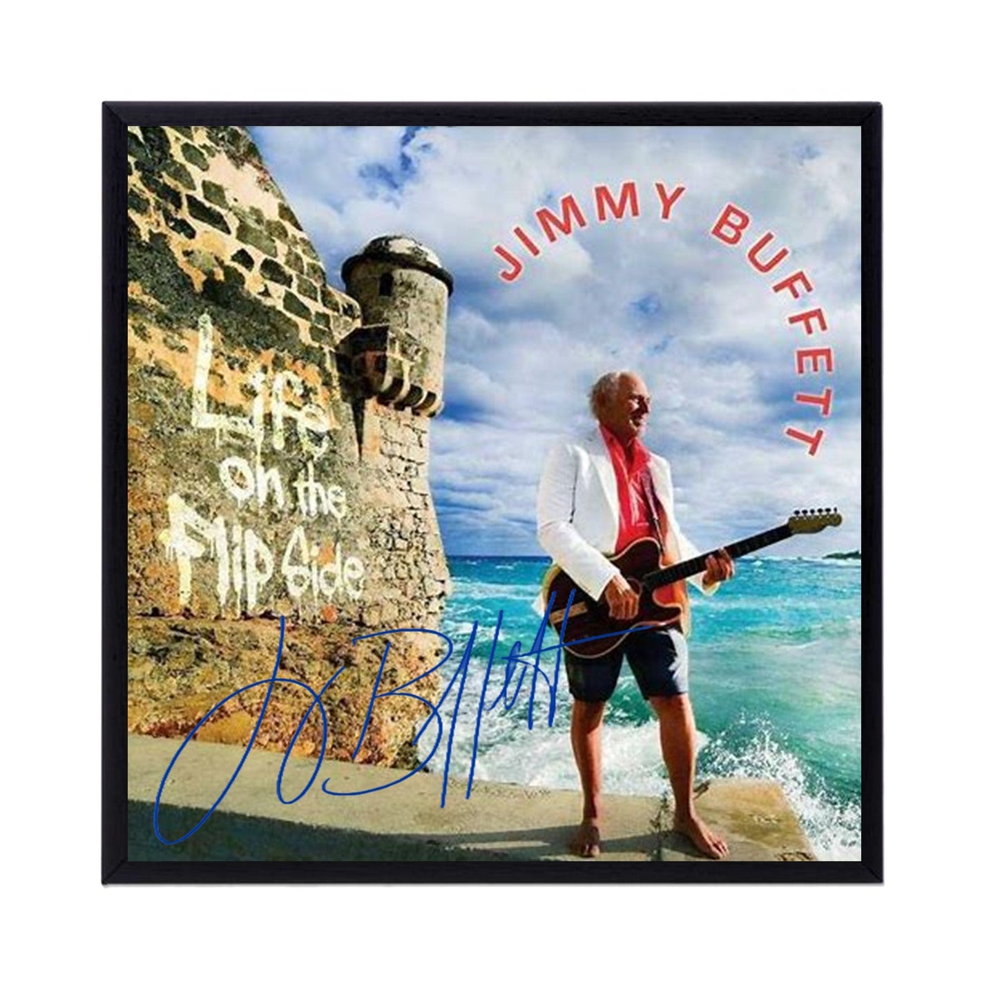 Autographed Jimmy Buffett Album Cover Replicas. 12" x 12", 11" x 14" or 13" x 19". Frame included. Just message me to tell me the replica you want framed and shipped.
