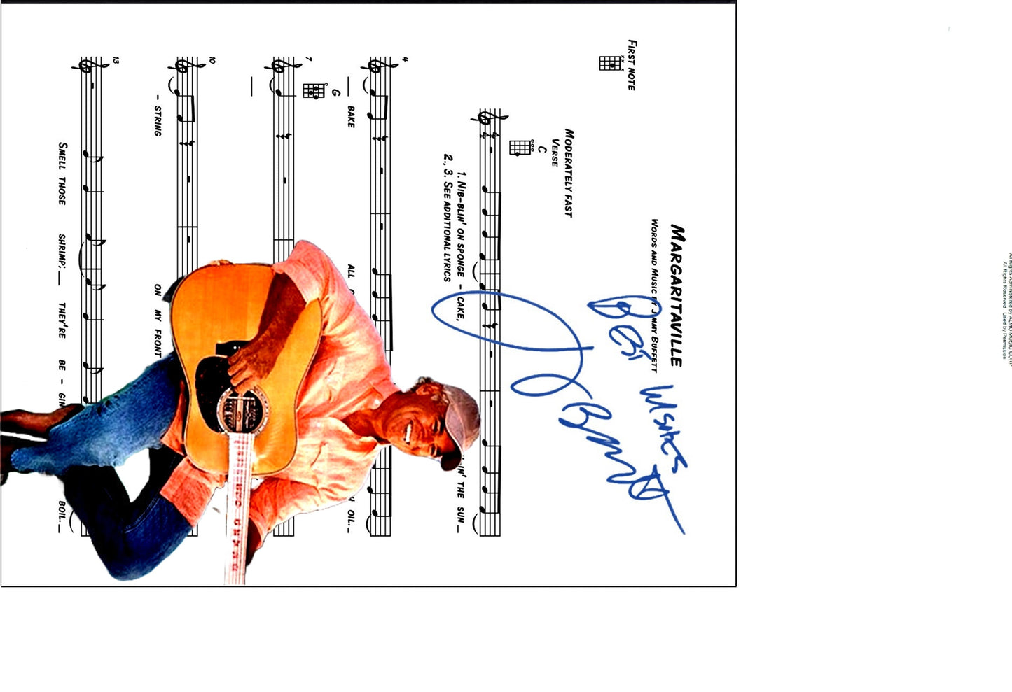 Autographed Jimmy Buffett Album Cover Replicas. 12" x 12", 11" x 14" or 13" x 19". Frame included. Just message me to tell me the replica you want framed and shipped.