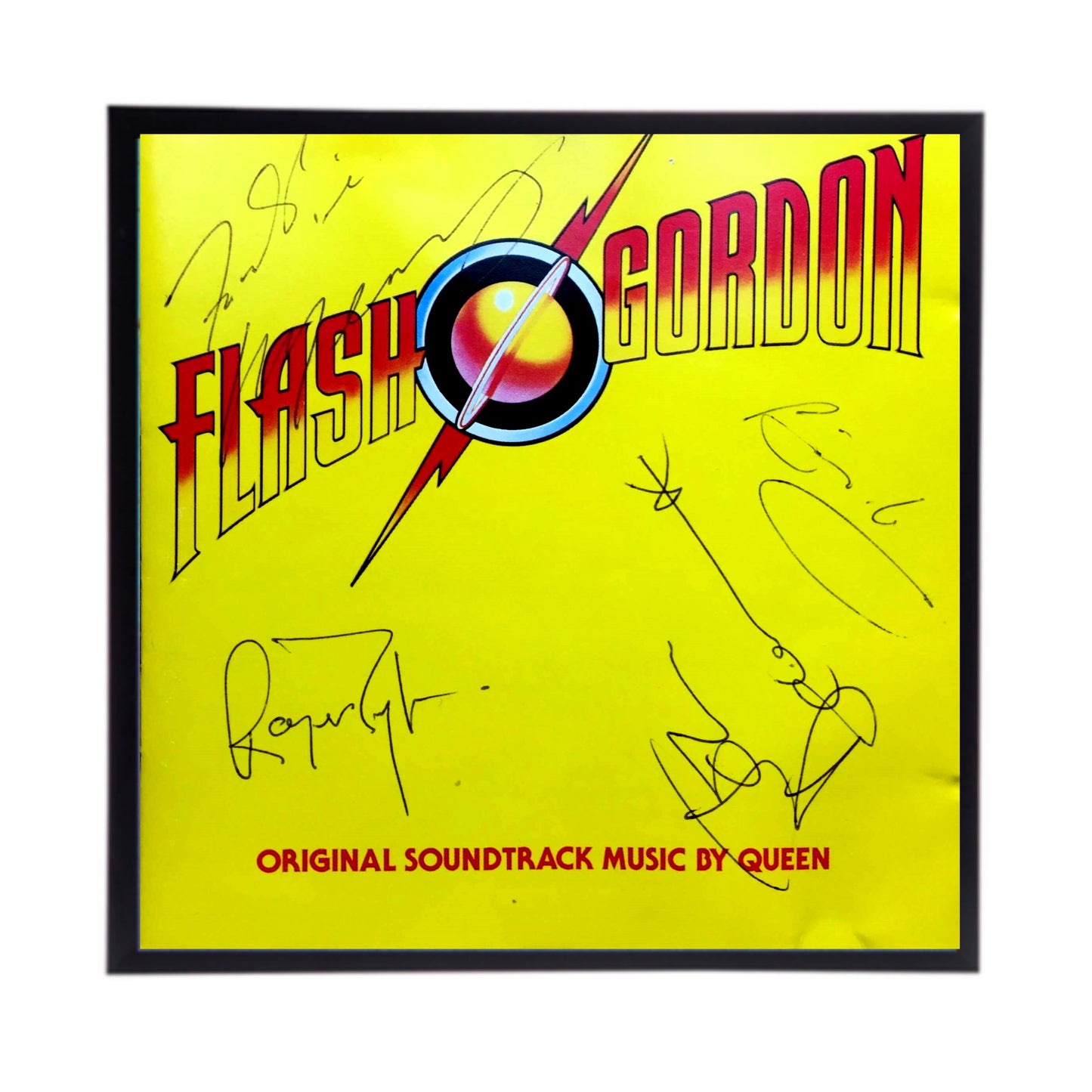 Autographed QUEEN Album Cover Replicas. 12" x 12" inches. Frame is included. Just message me to tell me which album cover you want framed and shipped.