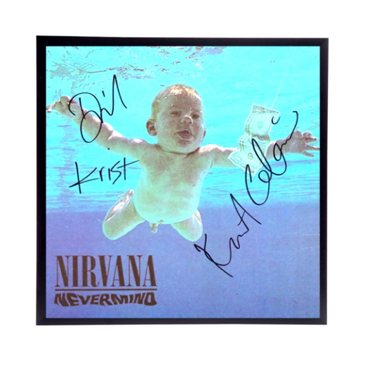 Autographed Nirvana "Nevermind" Album Cover Replica,