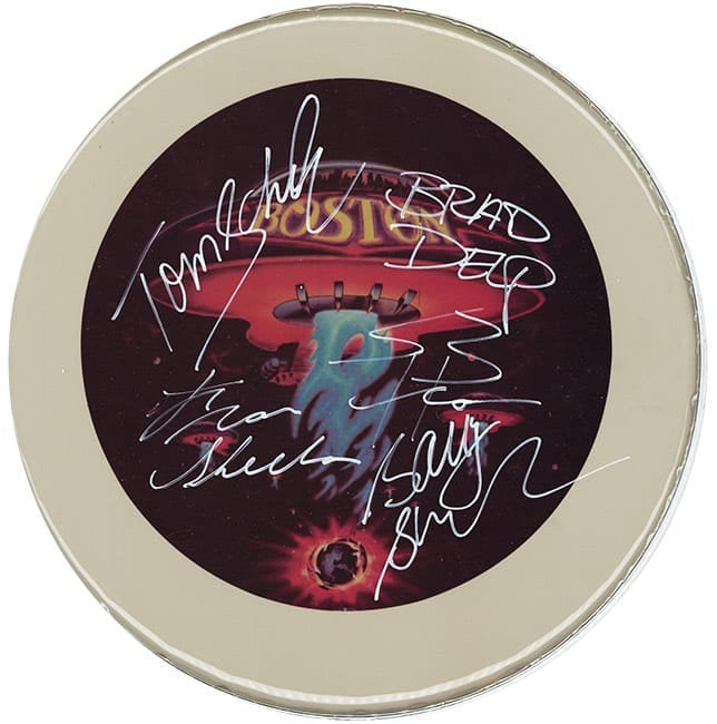 Boston Autographed / Signed 10" Drumhead Replica