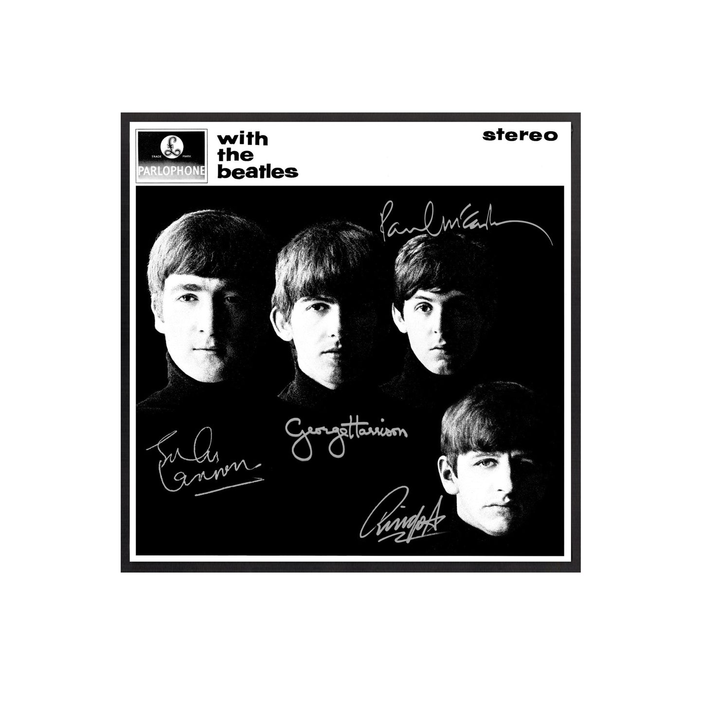 Autographed Beatles Album Cover Replicas.  12" x 12" inches.  Frame is included.  Just message me to tall me the album cover you want framed and shipped.