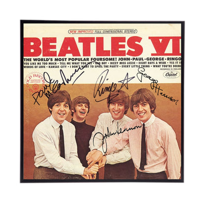 Autographed Beatles Album Cover Replicas.  12" x 12" inches.  Frame is included.  Just message me to tall me the album cover you want framed and shipped.