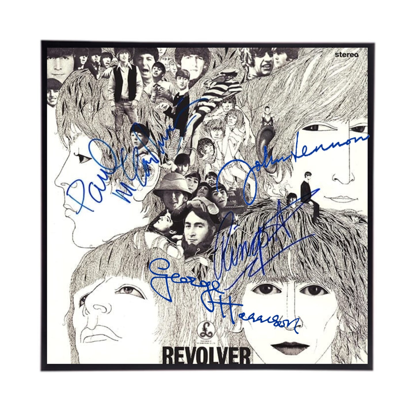 Autographed Beatles Album Cover Replicas.  12" x 12" inches.  Frame is included.  Just message me to tall me the album cover you want framed and shipped.