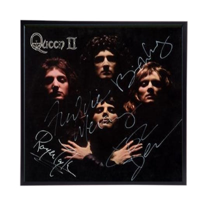 Autographed QUEEN Album Cover Replicas.  12" x 12" inches.  Frame is included.  Just message me to tell me which album cover you want framed and shipped.