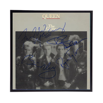 Autographed QUEEN Album Cover Replicas.  12" x 12" inches.  Frame is included.  Just message me to tell me which album cover you want framed and shipped.