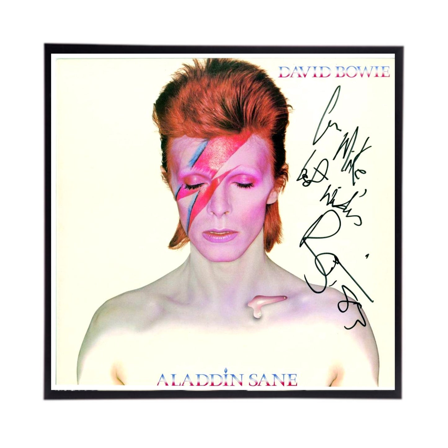 Autographed David Bowie Album Cover Replica,