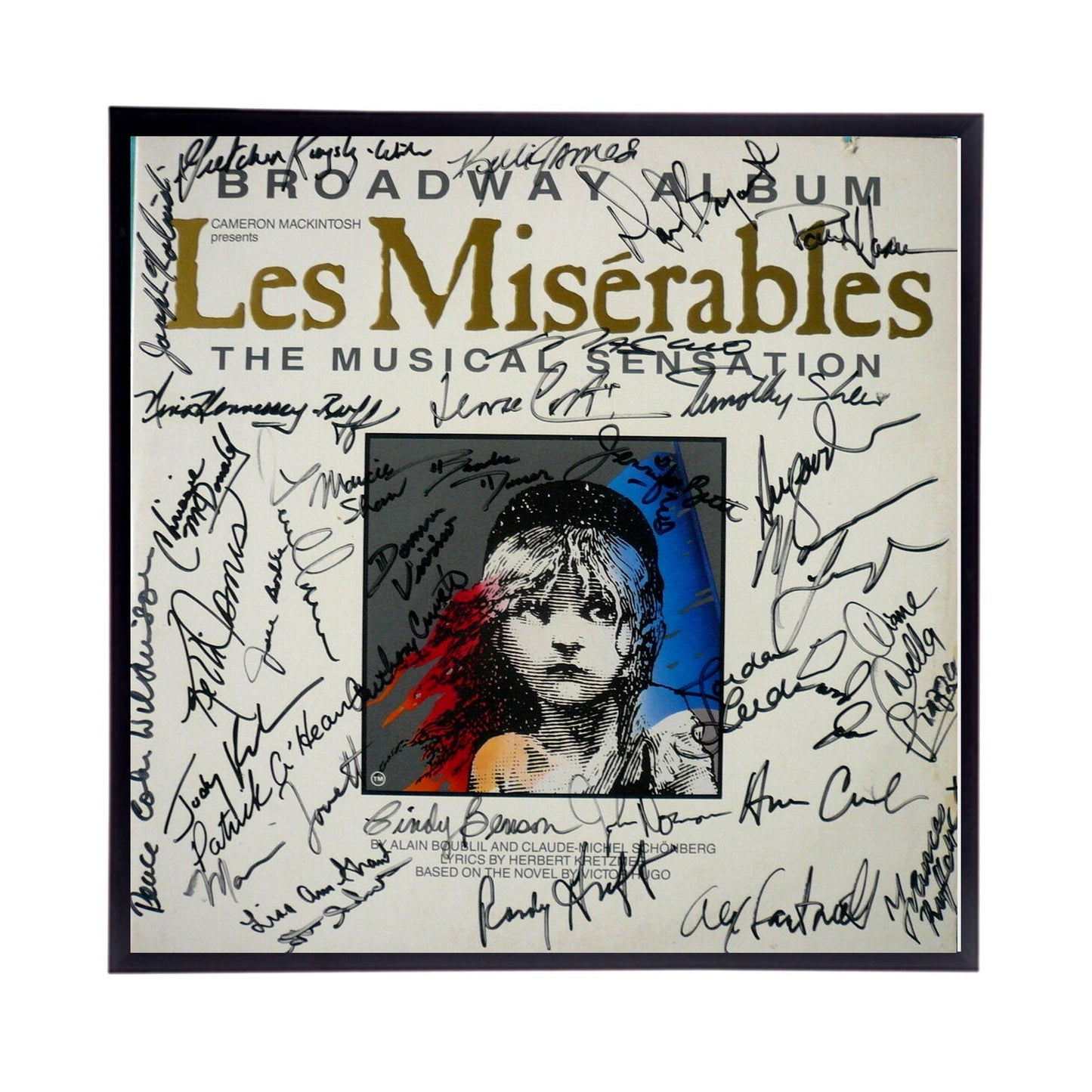 Autographed Les Miserables Album Cover Replica,