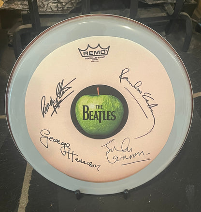 Beatles Autographed tribute 10 Inch Drumhead