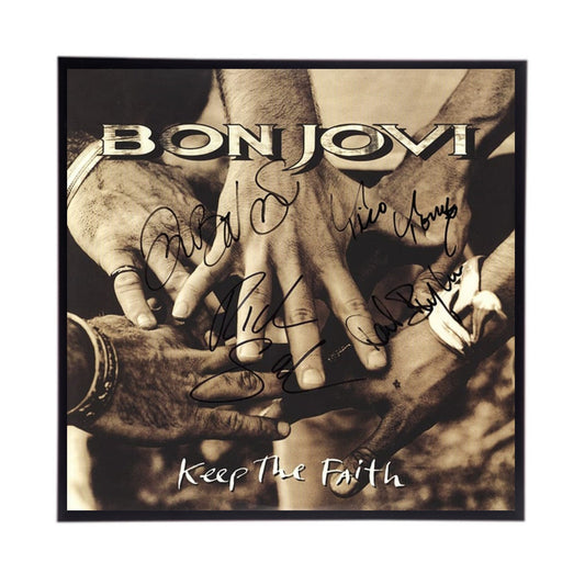 AutographedBon Jovi Keep the Faith Album Cover Replica,