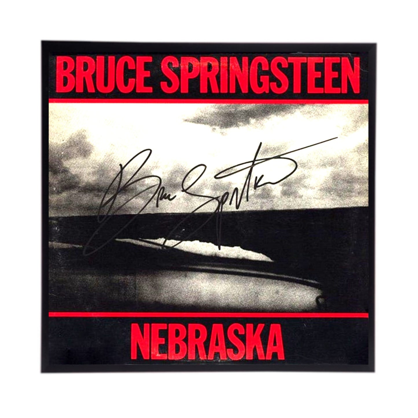 Autographed Bruce Springsteen Nebraska Album Cover Replica,