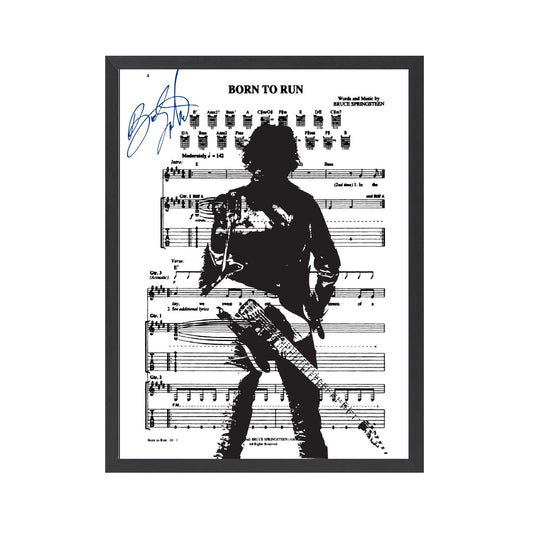 Autographed Bruce Springsteen "Born to Run" Sheet Music, 11" x 14" Inches