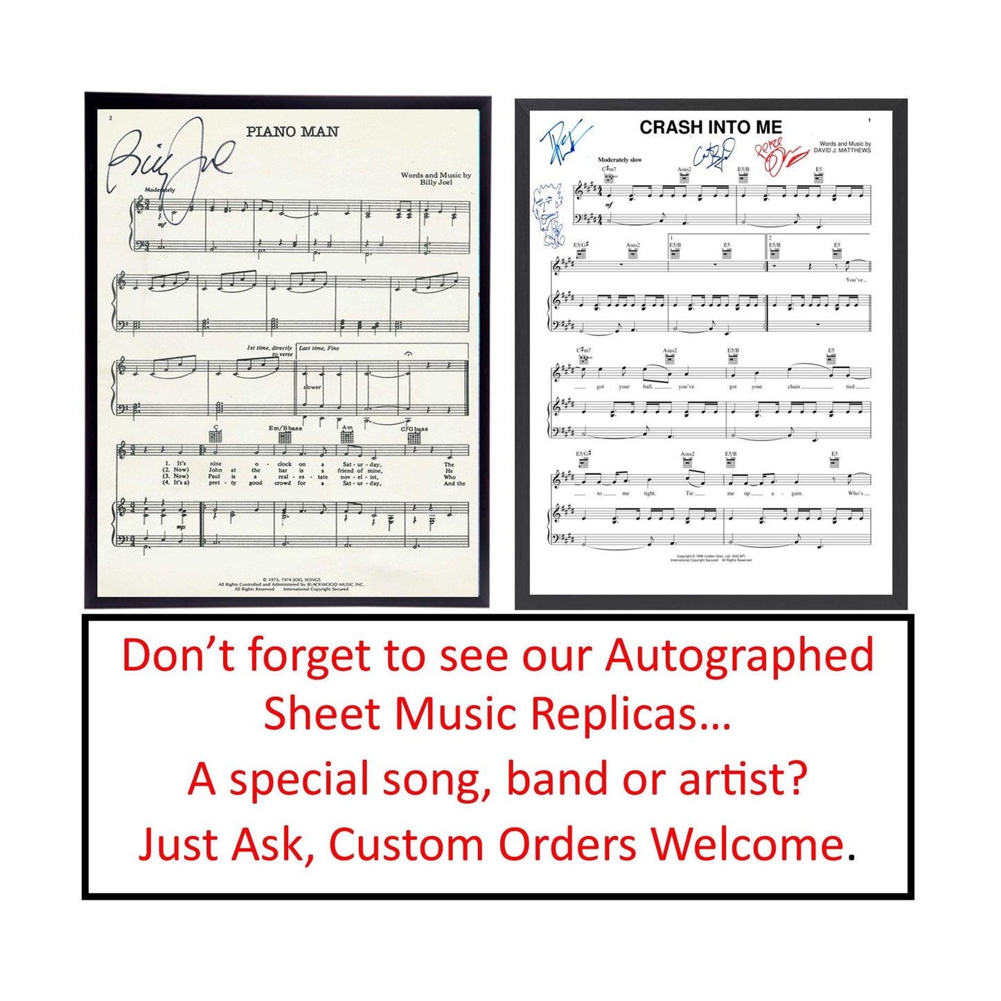 Frame Included/ AC/DC Autographed Photo Reprint