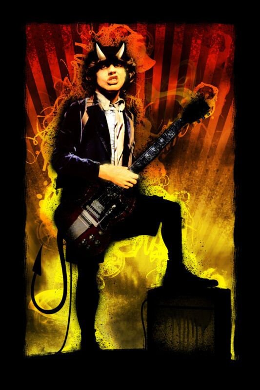 AcDc Angus Young Art Print, Available in various sizes