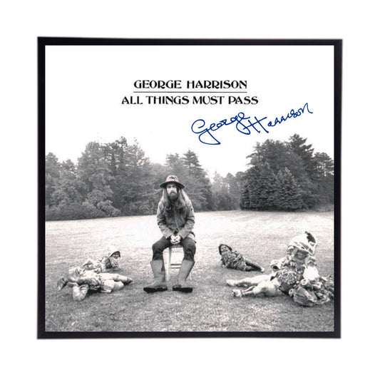 Autographed George Harrison Album Cover Replica,