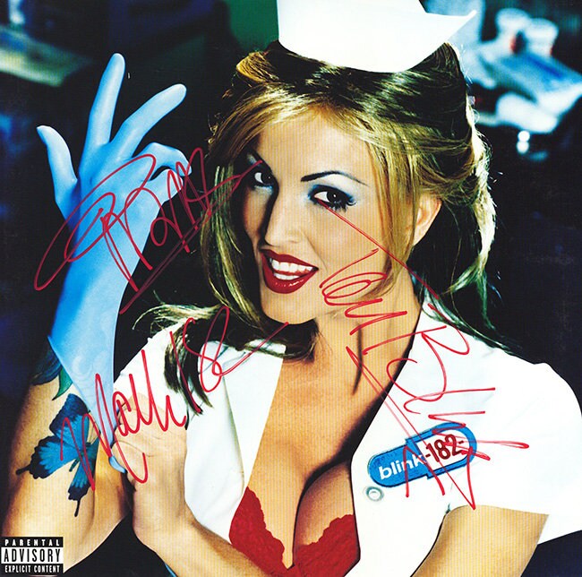 Blink 182 Autographed Album Cover Replica,