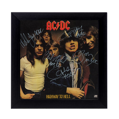 SHADOWBOX INCLUDED  AcDc Autographed Album Cover Replica, 8.75" x 8.75" Shadowbox Frame