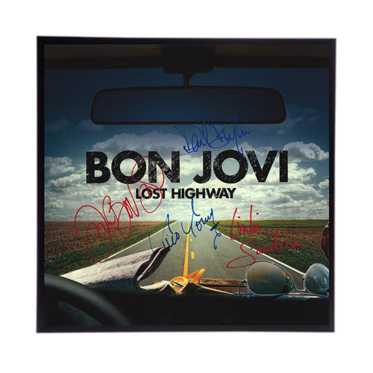 Autographed Bon Jovi Lost Highway Album Cover Replica