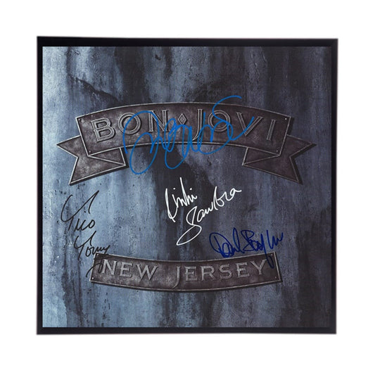 Autographed Bon Jovi New Jersey Album Cover Replica