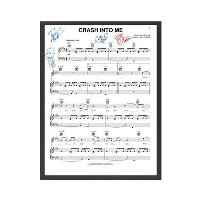 Autographed Dave Matthews Band  "Crash into me" Sheet Music Replica, 11" x 14" (inches)