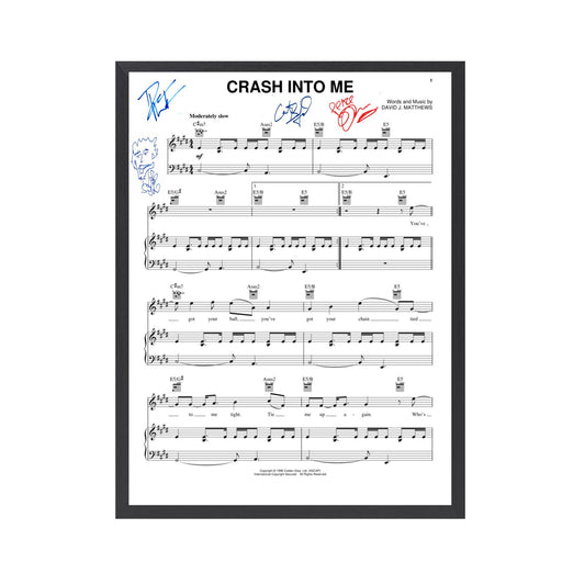 Autographed Dave Matthews Band  "Crash into me" Sheet Music Replica, 11" x 14" (inches)