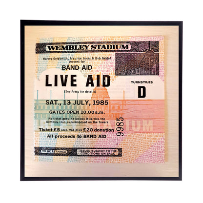 Vintage 1985 Wembly Stadium Live Aid Concert Stub Replica,