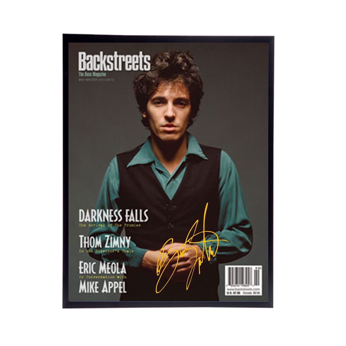 FRAME INCLUDED, Bruce Springsteen Autographed "Backstreets Magazine, 2012" Replica, Various sizes available