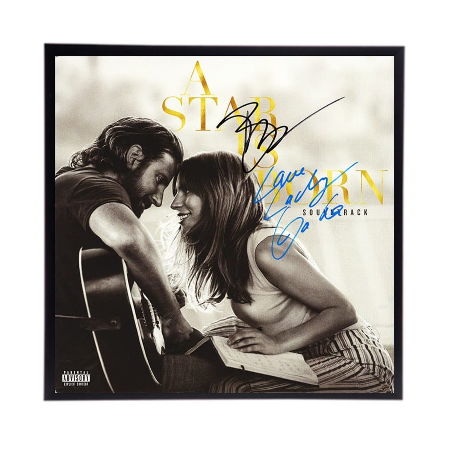 Lady Gaga Autographed "A Star is Born" Album Cover Replica / Signed by Lady Gaga and Bradley Cooper /