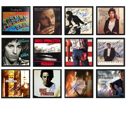 FRAMES ARE INCLUDED! 12 Autographed Bruce Springsteen 12 Album Cover Tribute Replicas.  Another band in mind? Contact me  - Drew