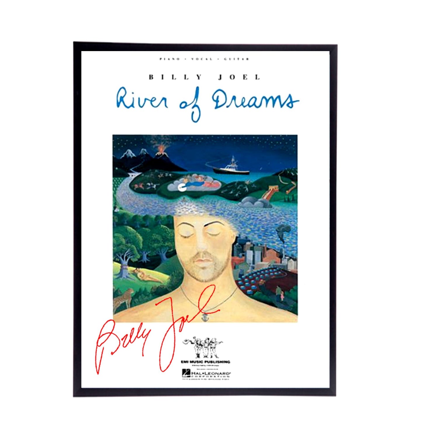 Billy Joel River of Dreams Autographed Sheet Music Replica, 11" x 14" (Inches),FRAME INCLUDED