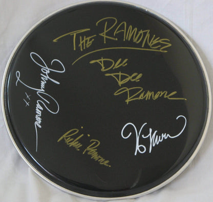 Ramones Autographed / Signed 10" Drumhead Replica