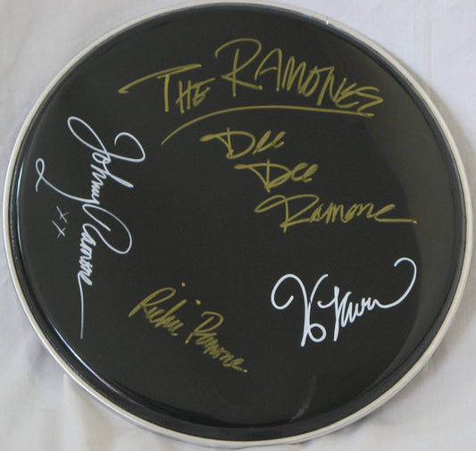 Ramones Autographed / Signed 10" Drumhead Replica