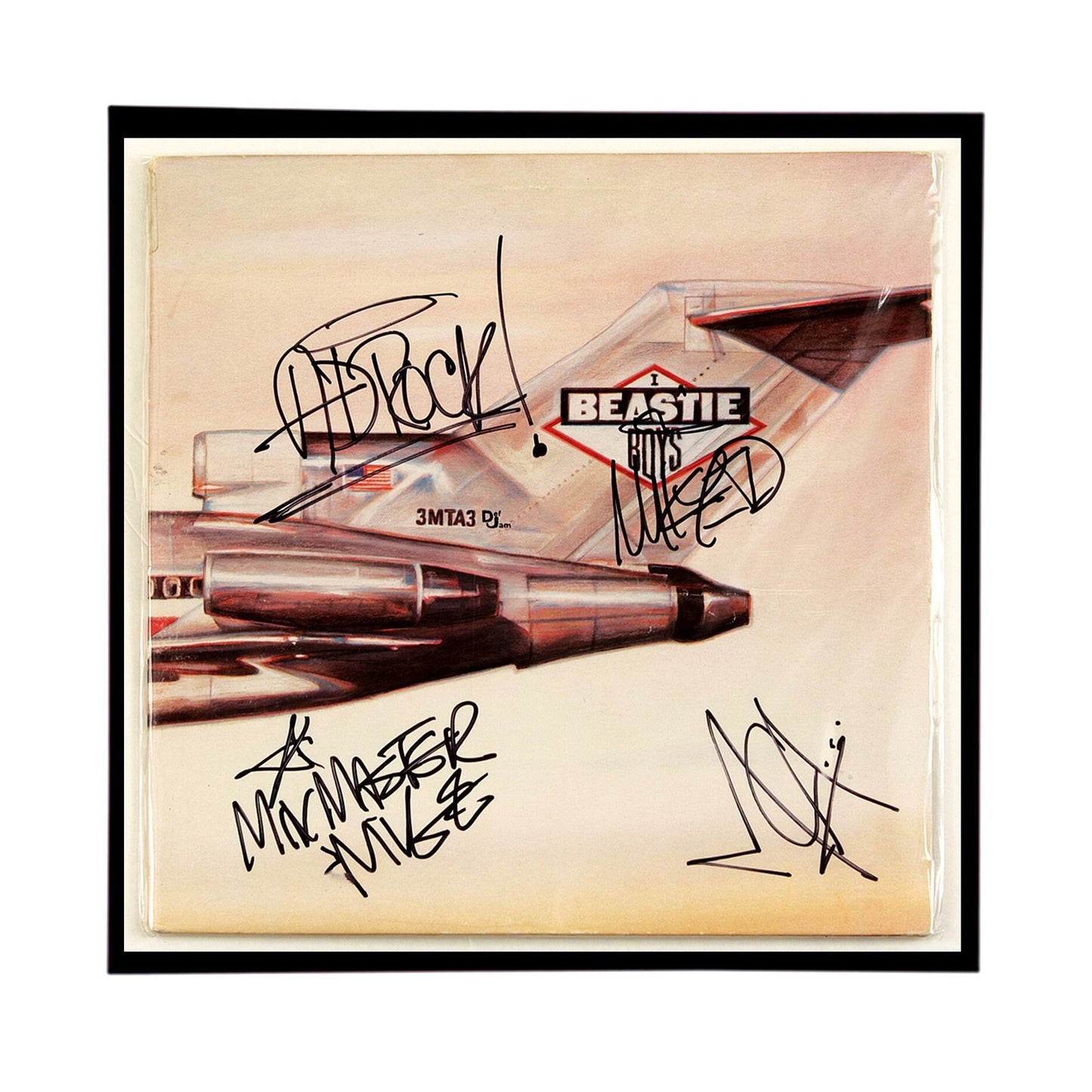 Autographed Beastie Boys "License to Ill" Album Cover Replica,FRAME INCLUDED