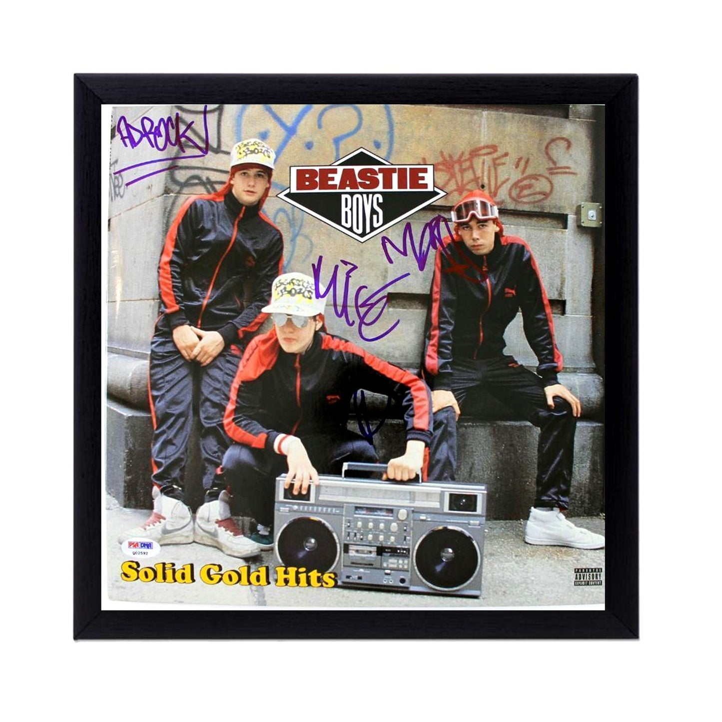 Autographed Beastie Boys "Solid Gold Hits" Album Cover Replica,FRAME INCLUDED