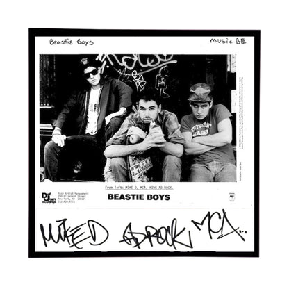 Autographed Beastie Boys "Promo Photo" Replica. FRAME INCLUDED