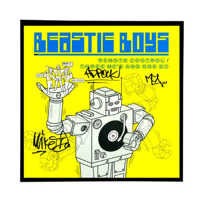 Beastie Boys Autographed "Remote Control" Album Cover Replica.  FRAME INCLUDED