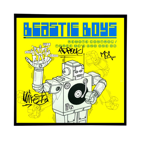 Beastie Boys Autographed "Remote Control" Album Cover Replica.  FRAME INCLUDED