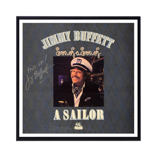 Jimmy Buffett  Autographed Son of a Sailor Album Cover Replica, FRAME INCLUDED